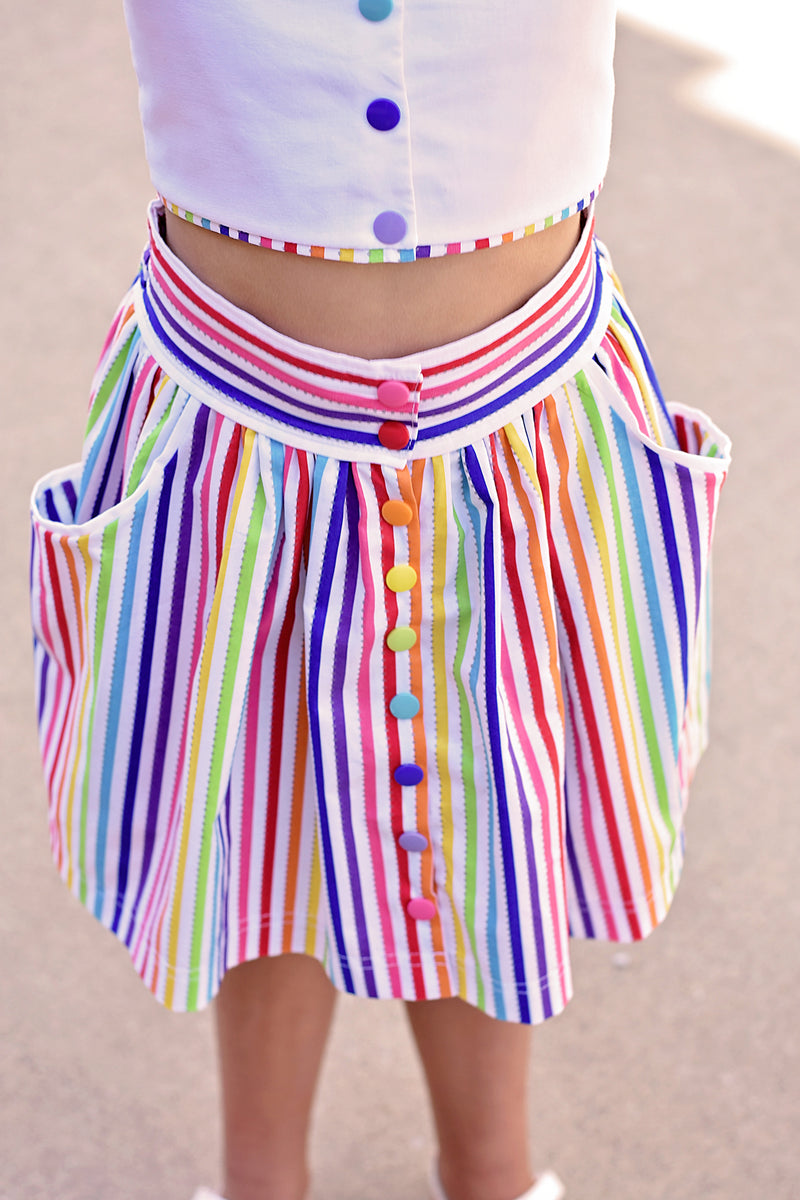 Rainbow Stripes with Snaps and Grommets