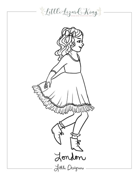 London Dress Coloring Page – Little Lizard King
