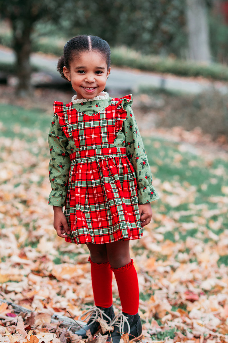 Astoria Blouse & Pinafore in Christmas Memories from Riley Blake