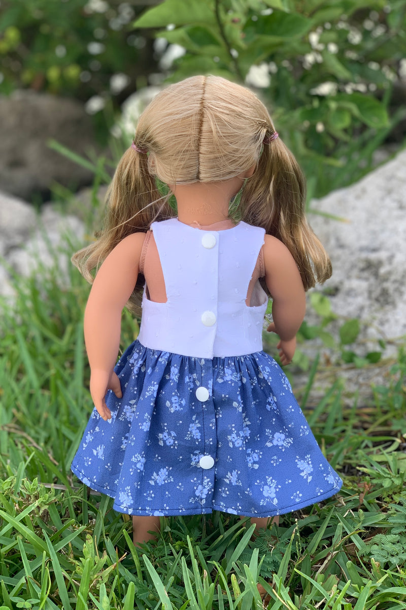 doll dress design simple Dollhouse Designs Bella Rose Dress Doll Clothes Pattern 18 inch Dolls