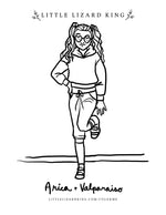 Arica and Valparaiso Girl Coloring Page