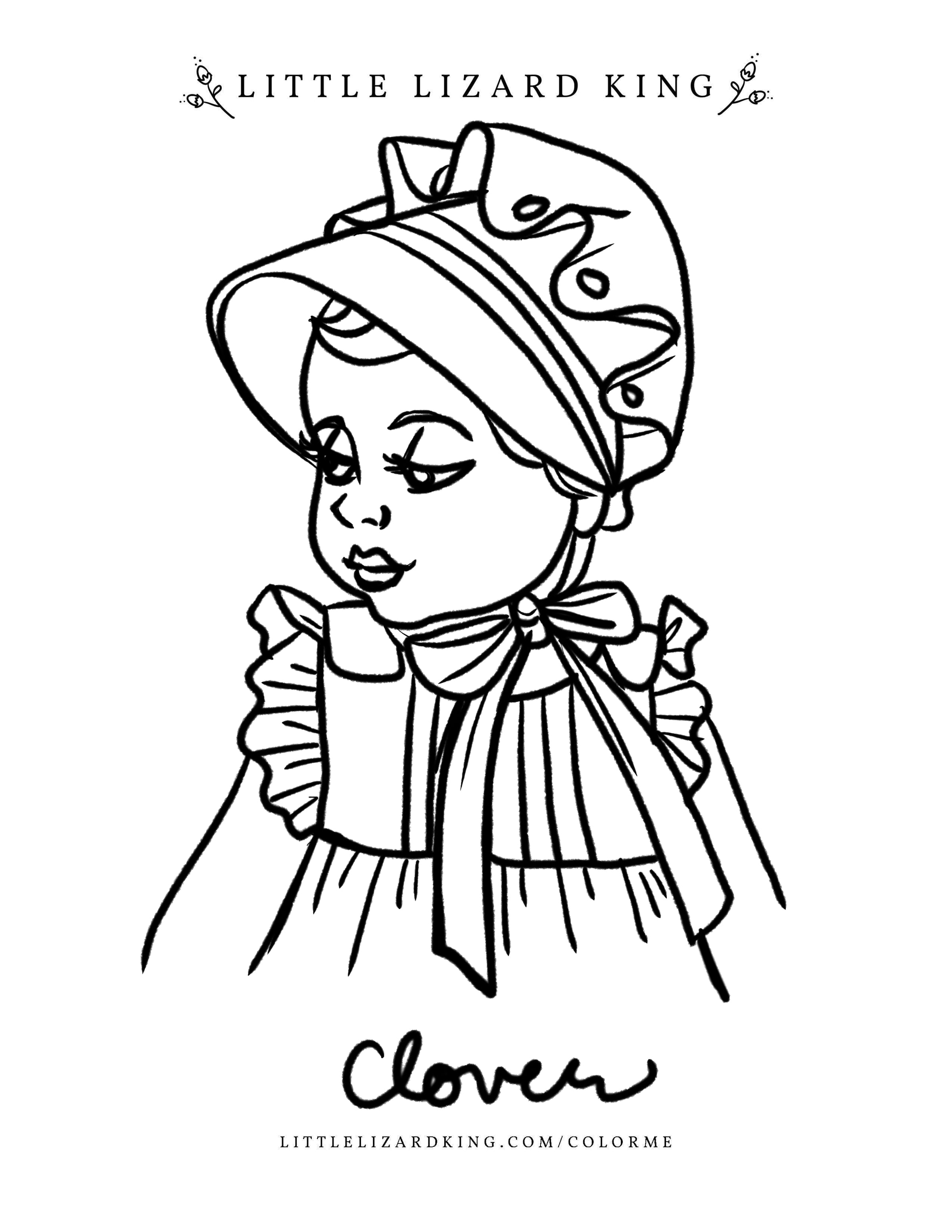 Clover Coloring Page – Little Lizard King