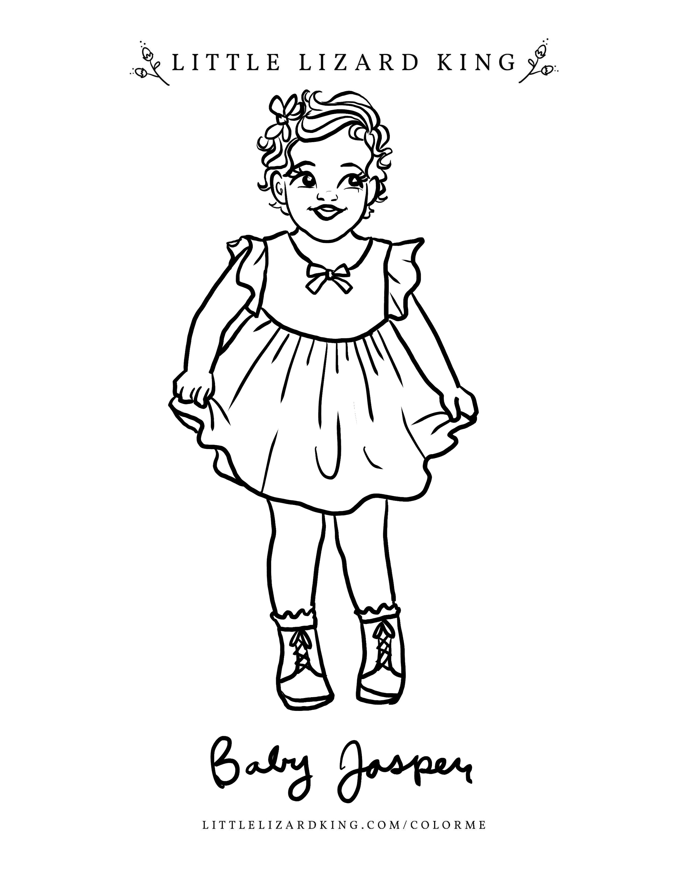 Jasper Baby Coloring Page – Little Lizard King