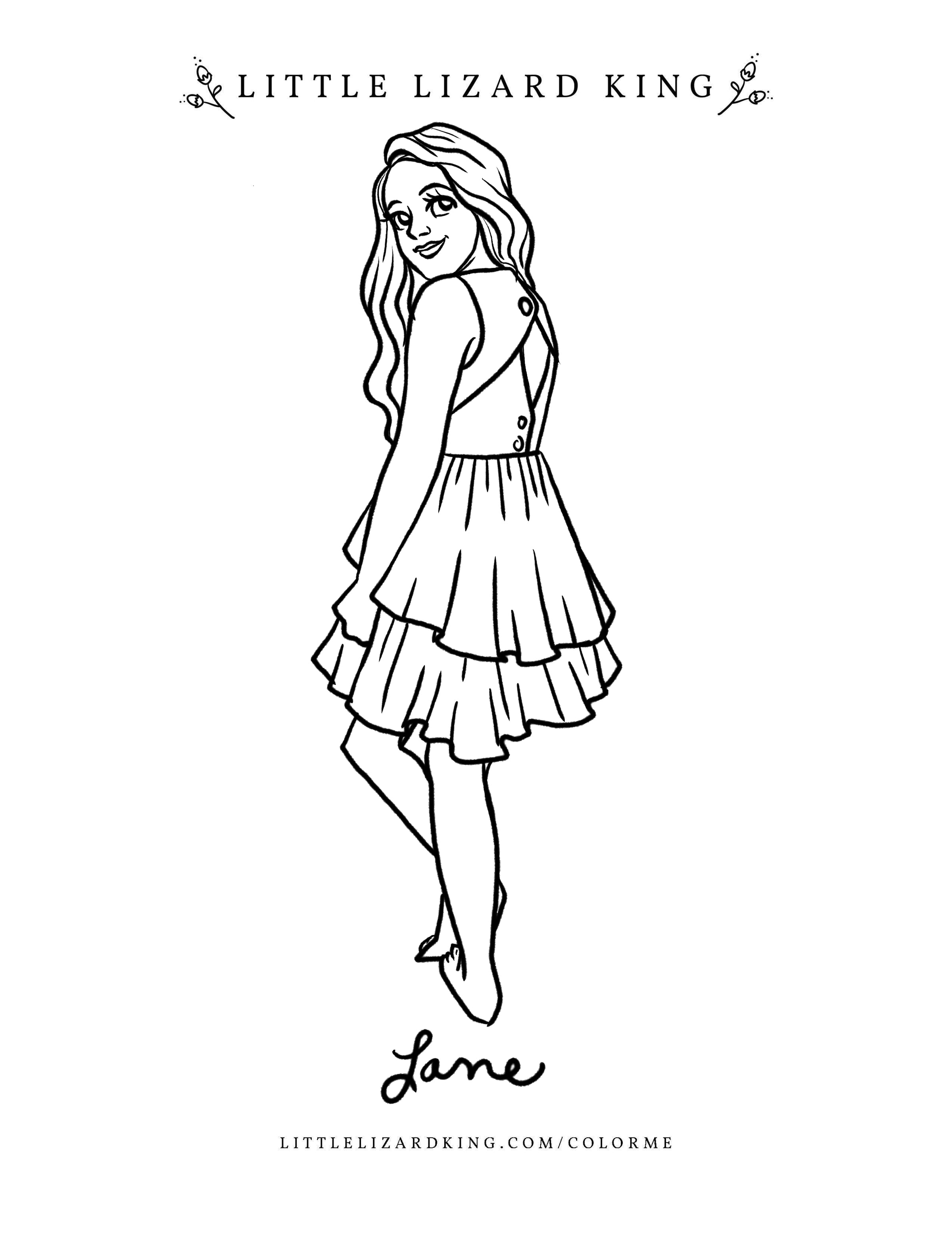 Lane Coloring Page – Little Lizard King