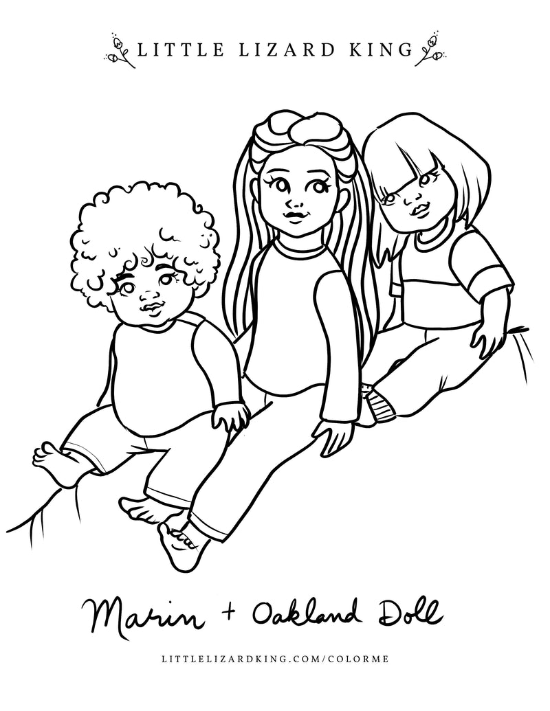 Marin and Oakland Doll Coloring Page