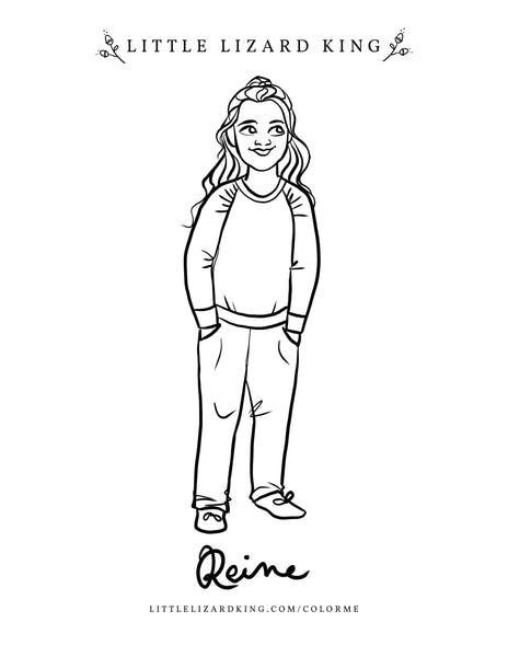 Reine Coloring Page – Little Lizard King