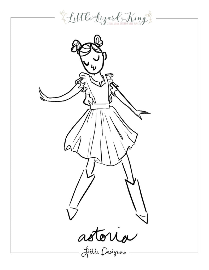 Astoria Pinafore and Blouse Coloring Page
