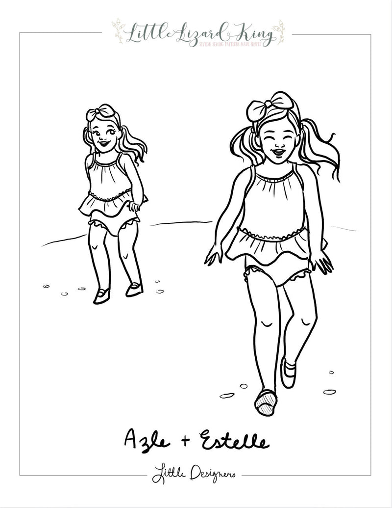 Azle and Estelle Baby Coloring Page