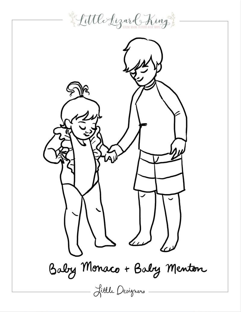Menton and Monaco Baby Coloring Page