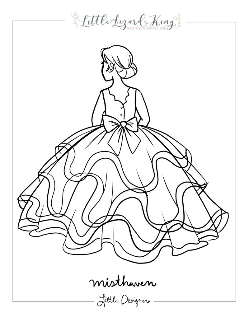 Misthaven Tulle Dress Coloring Page – Little Lizard King Misthaven Tulle Dress Coloring Page – Little Lizard King