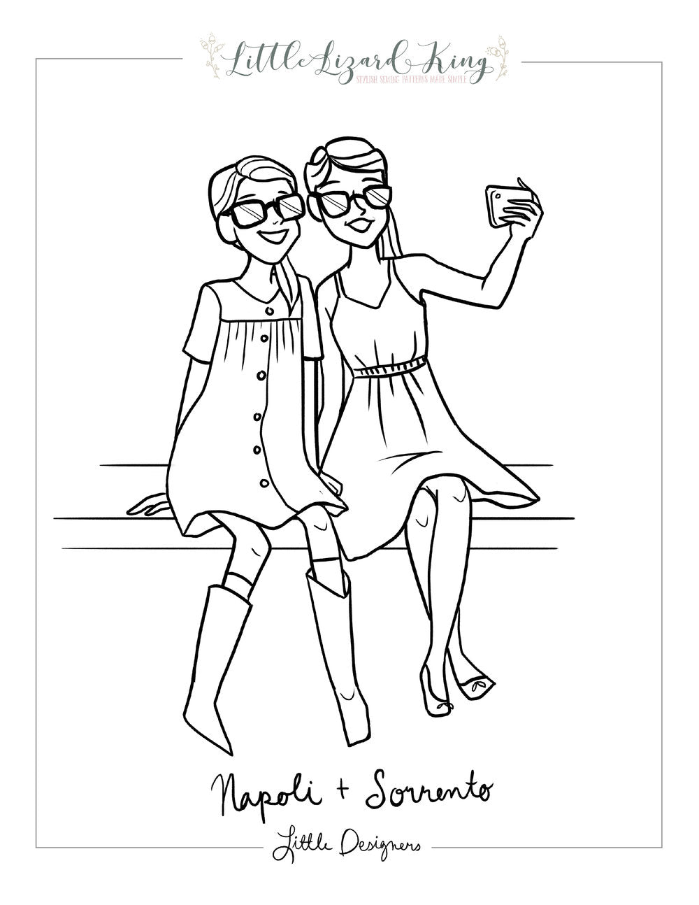 Napoli and Sorrento Coloring Page – Little Lizard King