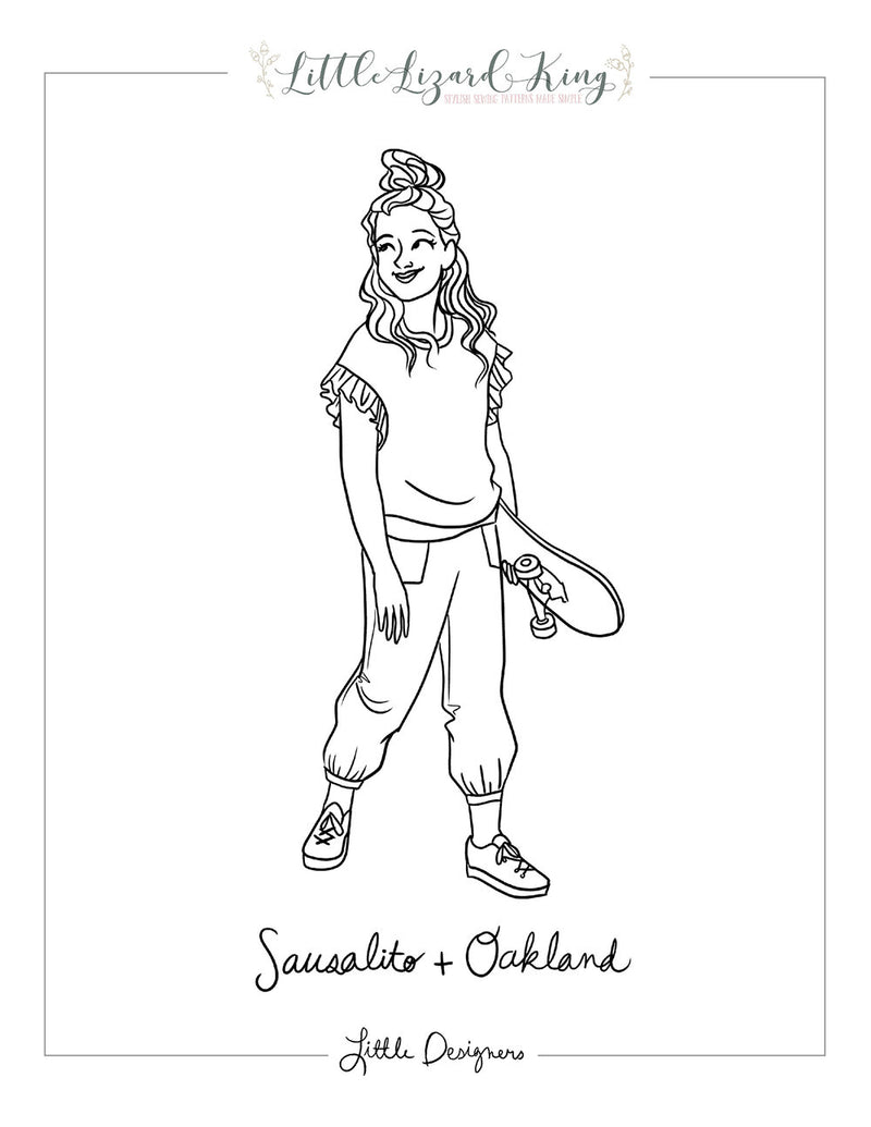 Sausalito and Oakland Coloring Page