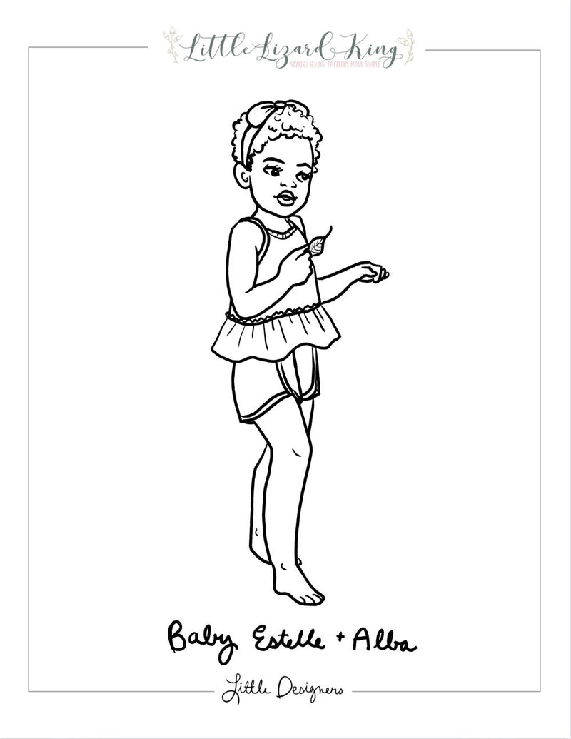 Estelle and Alba Baby Coloring Page