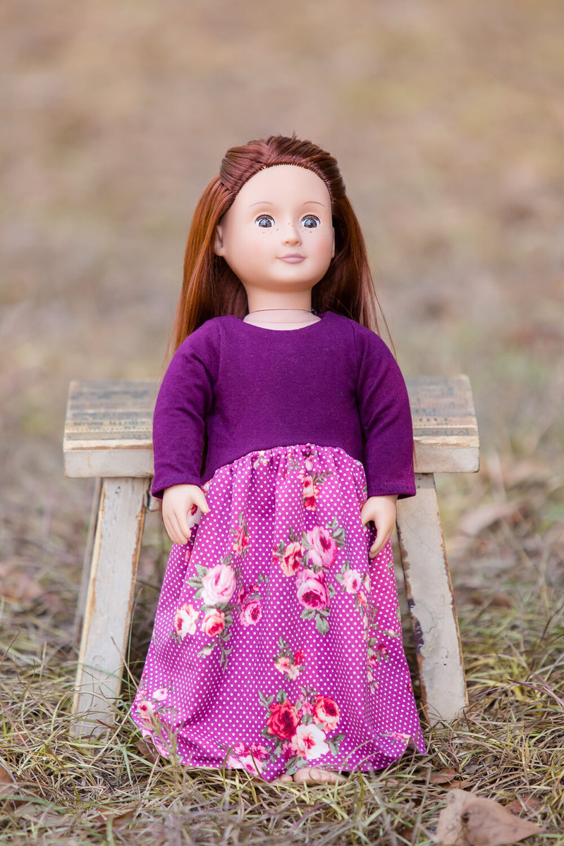 purple dress doll Purple Flower Victorian Doll Outfit