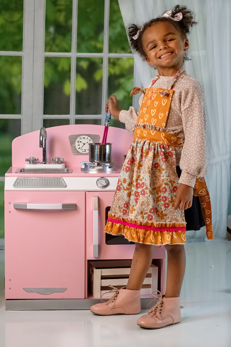 Mother Daughter Matching Pink & Polka Dot Cupcake Apron Set