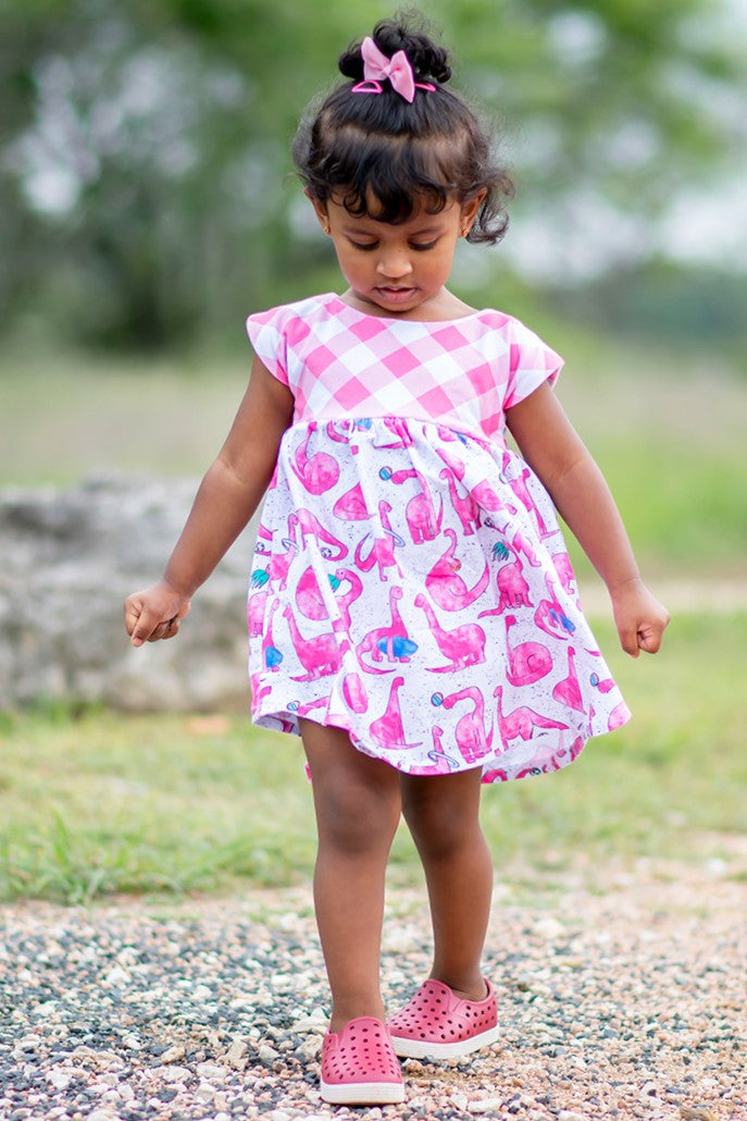 Pink Grey Cotton Sinker Little Baby Printed Girls Party Dress, Age Group: 4  - 7 Years, Size: 16 at Rs 430 in 24 Parganas